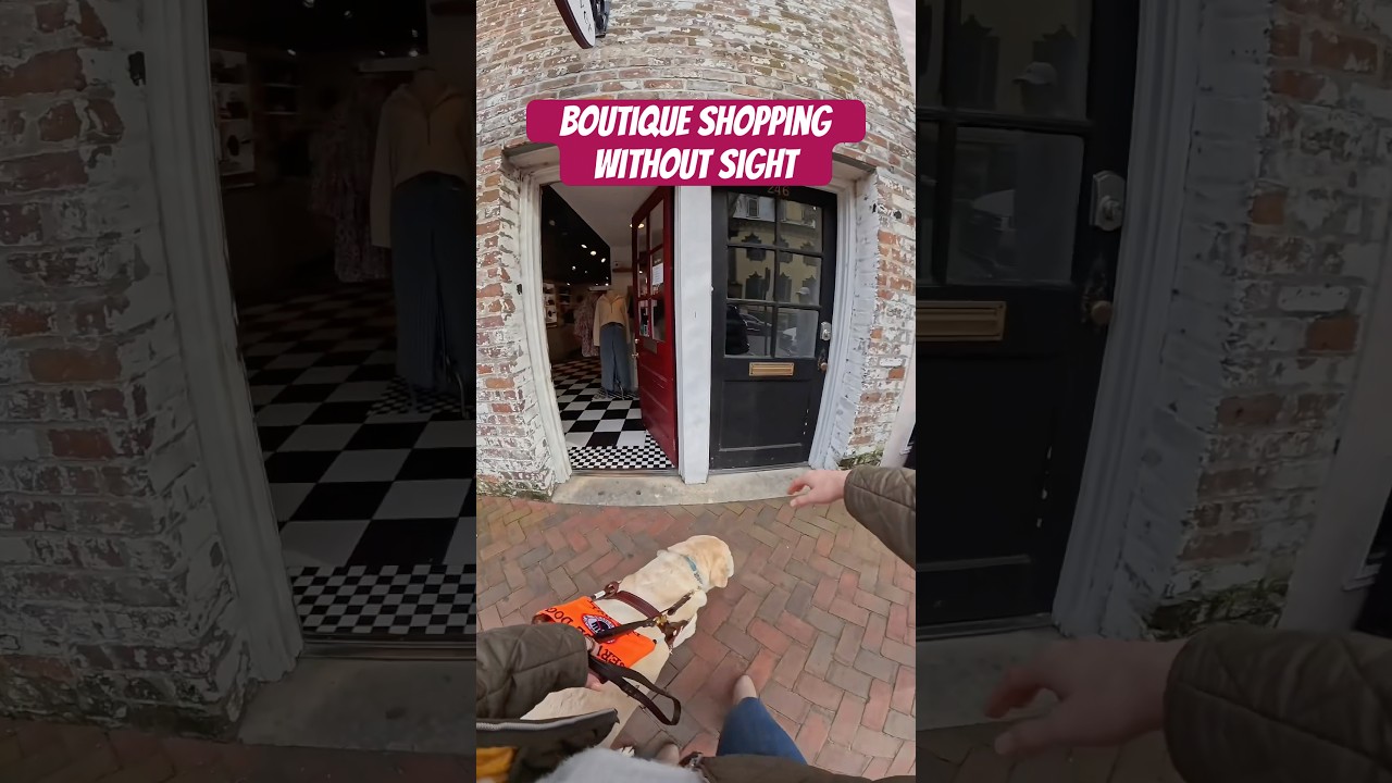 Boutique Shopping Without Sight 🛍️👓 #metarayban #guidedog #blind #shoppinghaul #shorts - Published by Marin Baumer