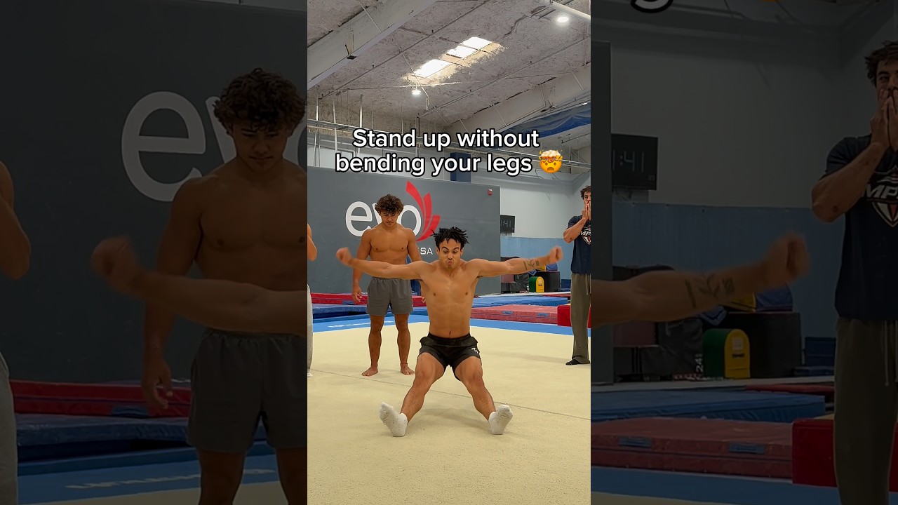Stand up without bending your legs😭 #gymnast #sport #sports #funny #olympics