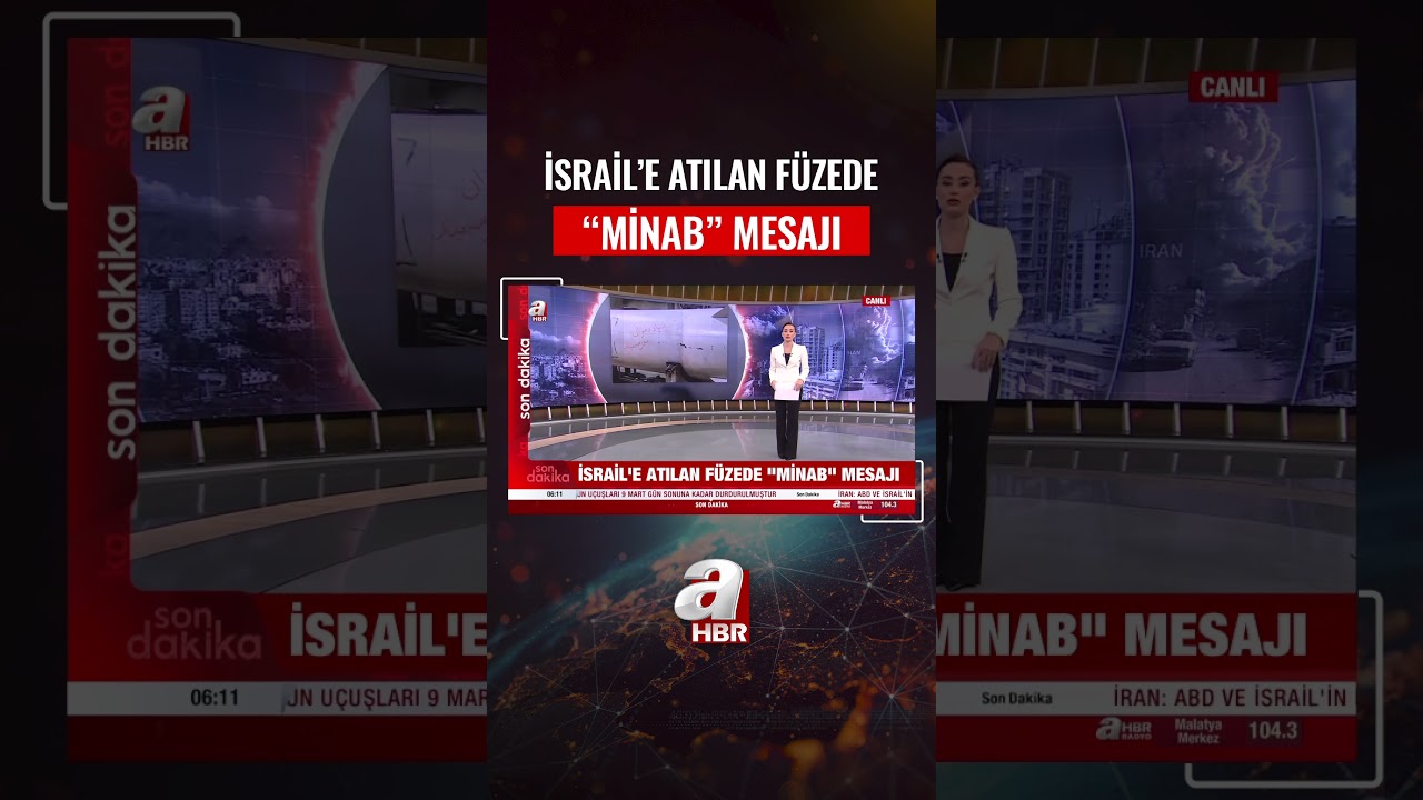 İsrail'e Atılan Füzede "MİNAB" Mesajı #shorts #haber