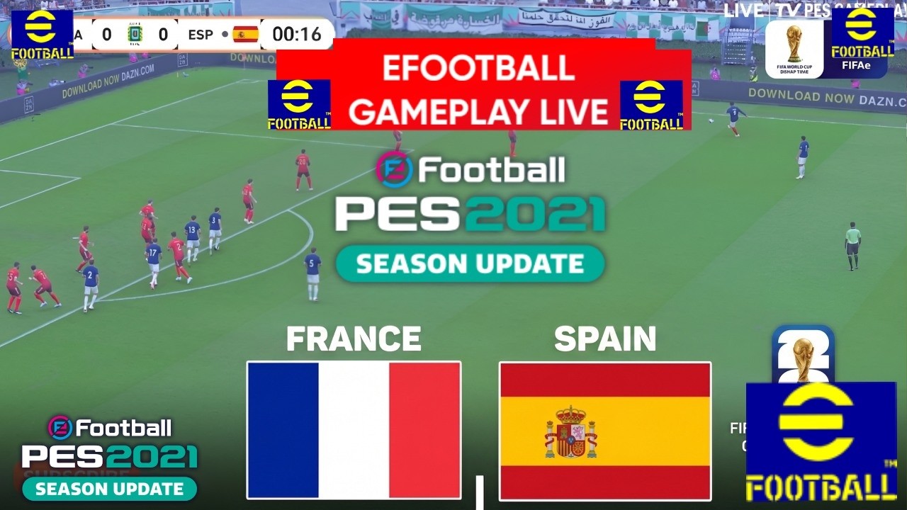 eFootball Pes 2021- France vs Spain I Full Match Simulation I Football Video Game I