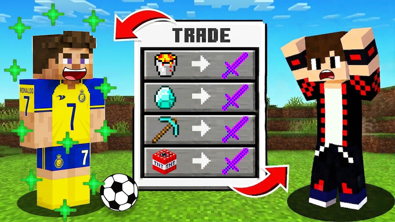 ماين كرافت : ولكن كريستيانو رونالدو يبادل اغراض نادرة !!؟ 🔥😱