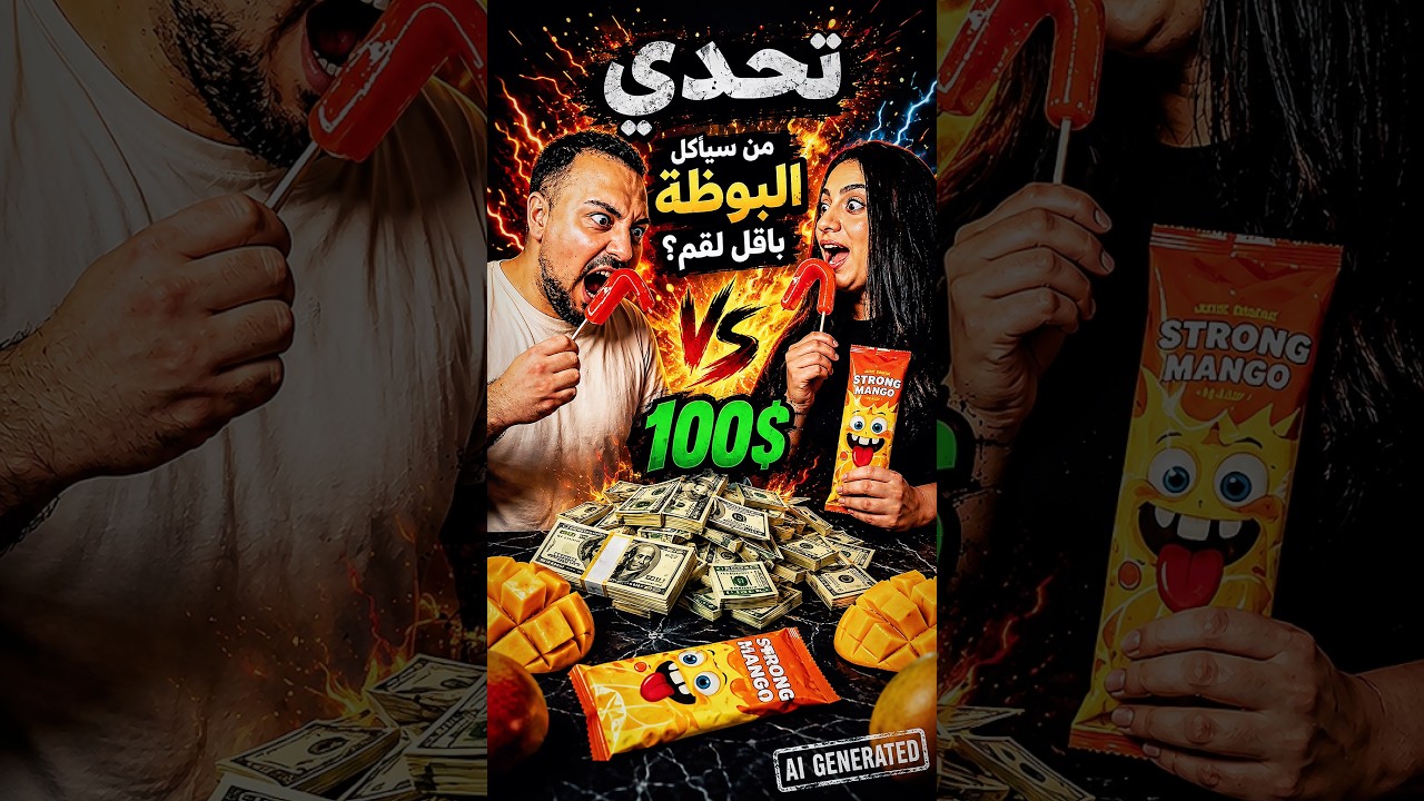 تحدي بين اية وبلال من سيأكل البوظة بأقل لقم مقابل ١٠٠$💵🤯 | جربنا بوظة جديدة على منغا