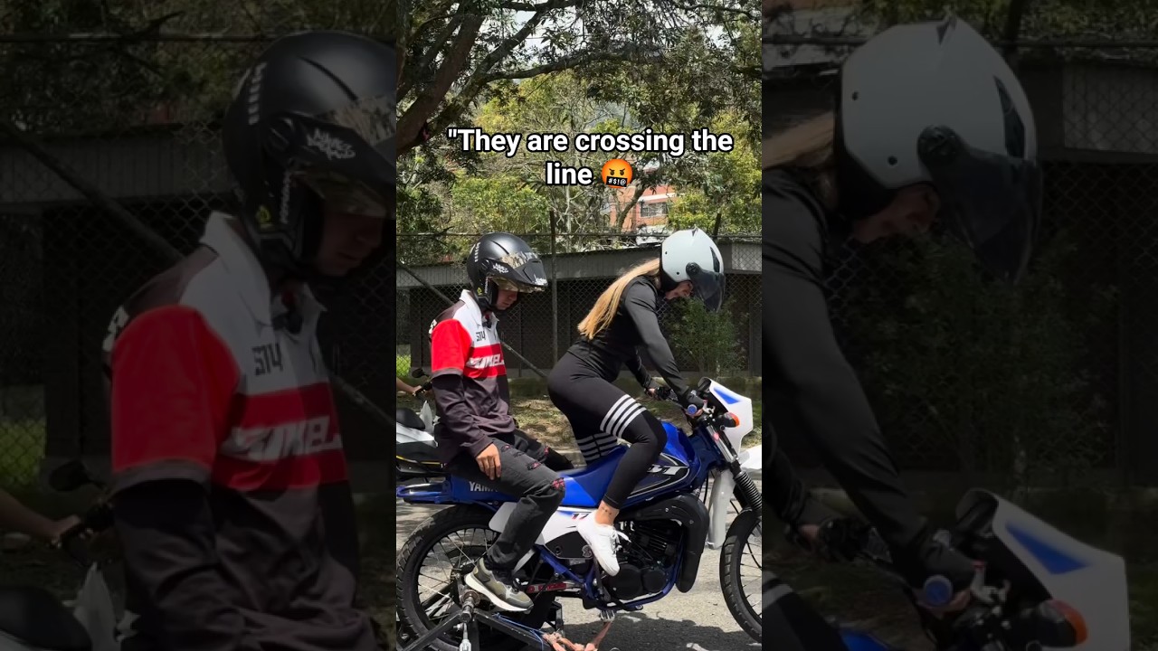 They are crossing the line😡 #stuntgirl #bikestunt #funnyshorts #motorcycle #fun #wheelie #stuntrider
