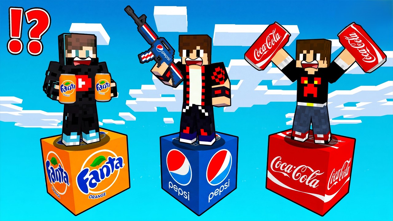 ماين كرافت : حـرب بلوكات حظ المشروبات الغازية ولكن بيبسي ضد كوكا كولا ضد فانتا !!؟ 🔥😱