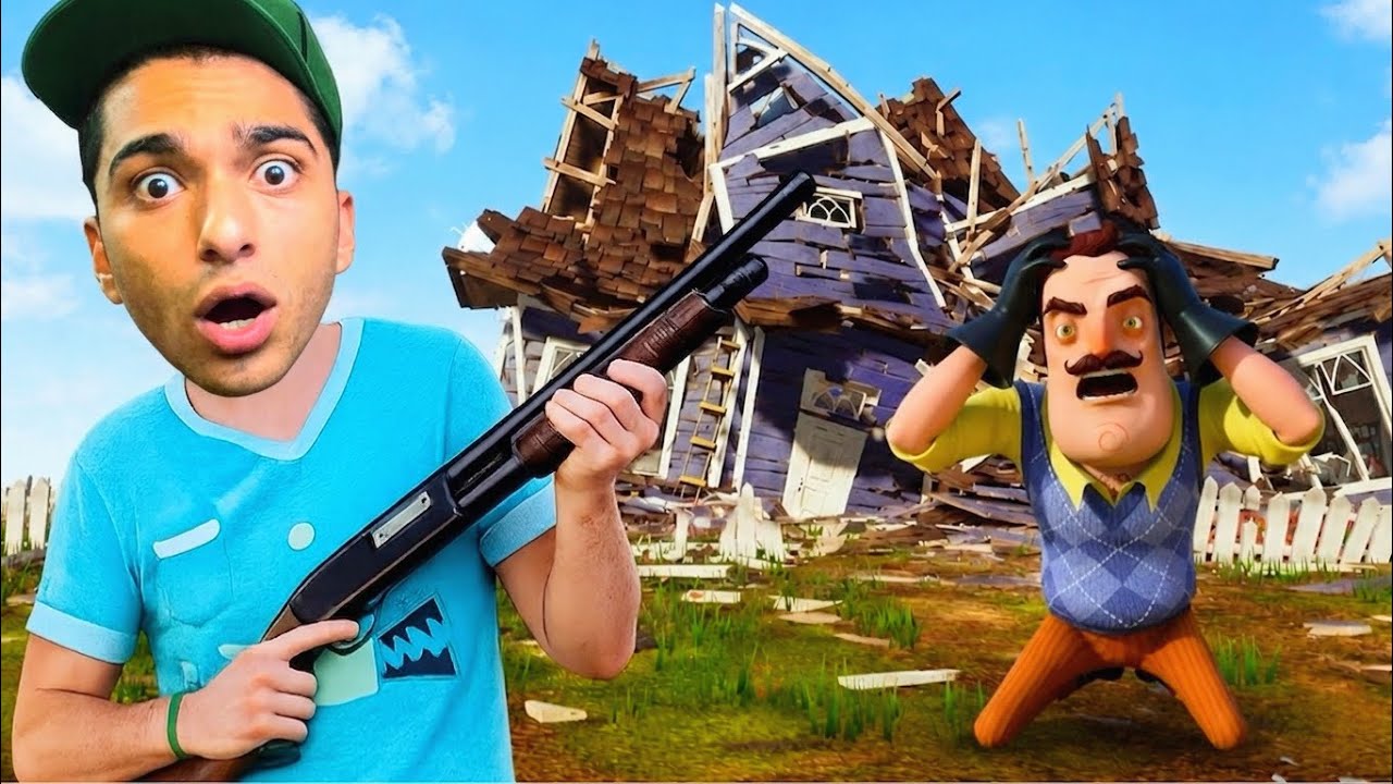 دخلت جوا منزل الجار النفسيه ولكن المرادي معايه سلاح بيدمر كل حاجه في البيت حرفيا🔥🫡 | Hello Neighbor