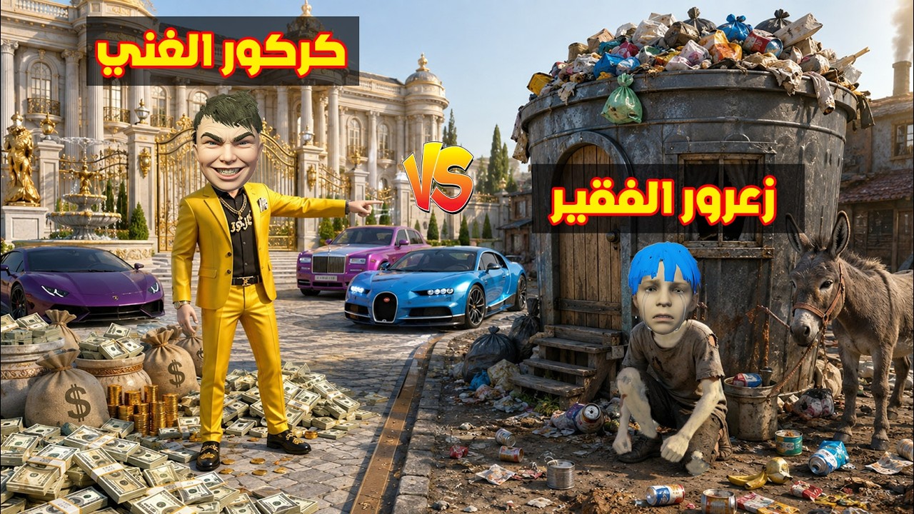 فلم قراند : منزل زعرور الفقير القمامة ضد منزل كركور الغني الذهبي الكبير 🔥😂