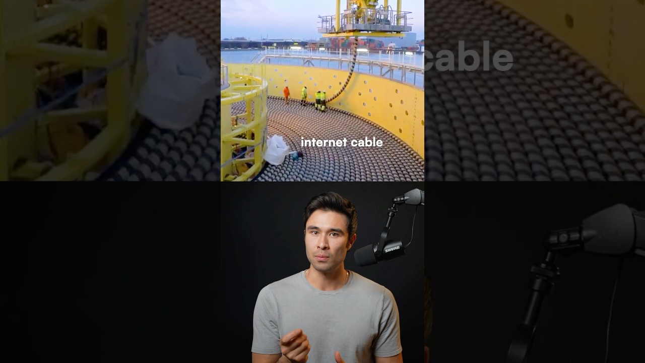 RIP to the first transatlantic internet cable 🌐👀 #trendingshorts #tech #internet - Published by Rowan Cheung