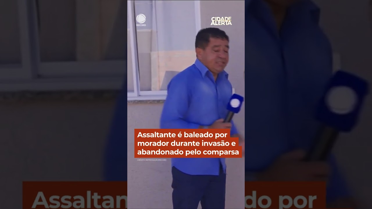 Assaltante é baleado por morador durante invasão e abandonado pelo comparsa #Shorts #CidadeAlerta