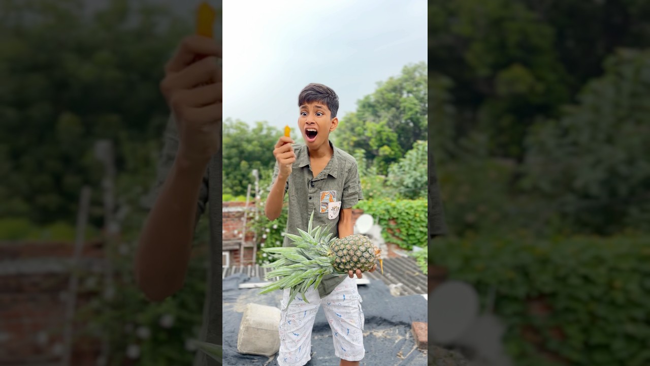 Chiku pineapple kha raha tha tabhi 🍍😱 #shorts #ytshorts #viralvideos #pineapple