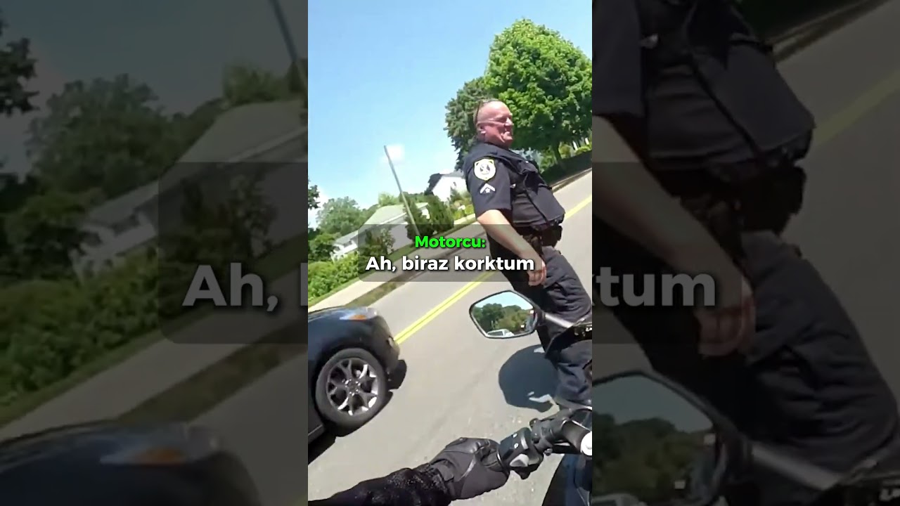 Motorcu tüm şansını kullandı...😬