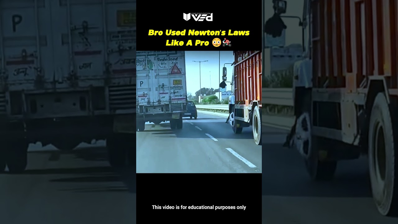 Bro Used Newton’s Laws Like A Pro?! 🤯🏍️🚗 #shorts