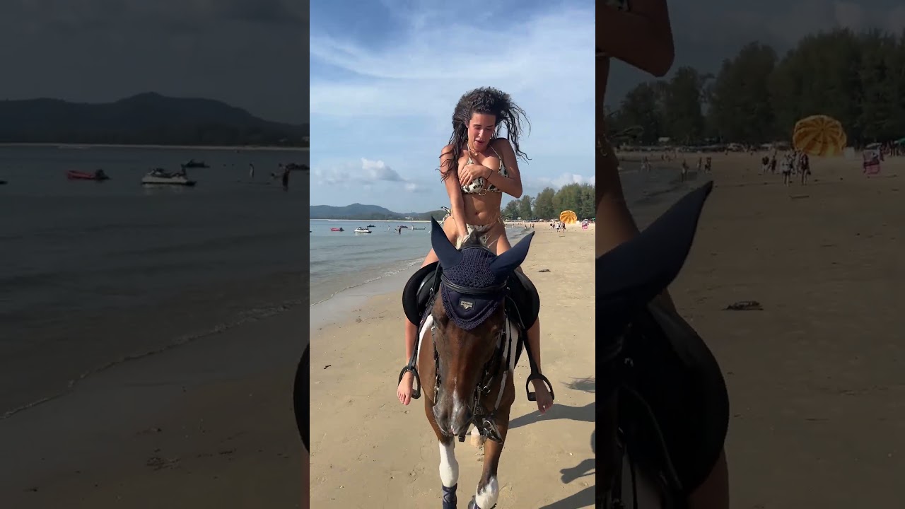 Jusmin horse riding bangtao beach phuket thailand🇹🇭🇹🇭🇹🇭 #horse #horsetrack #horseriding