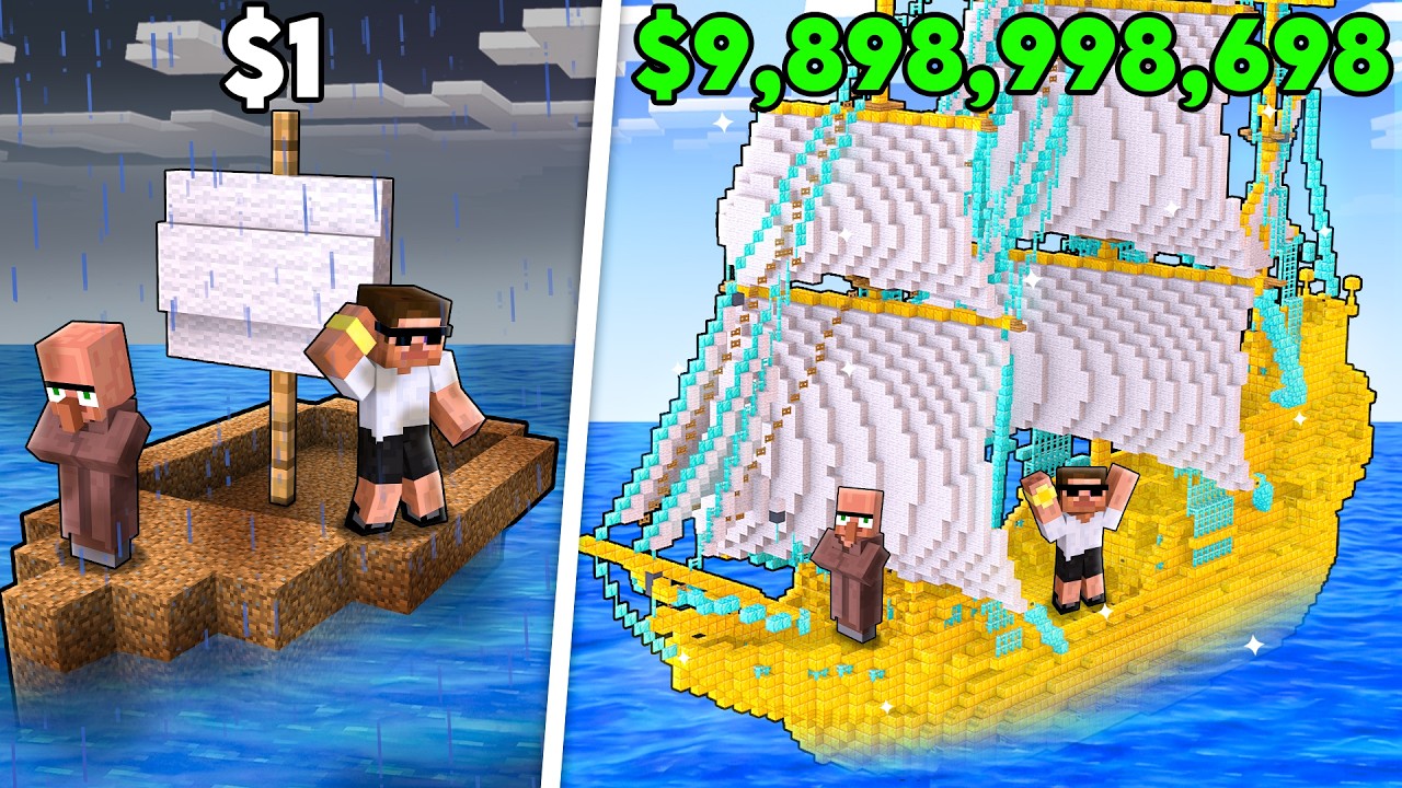 Upgrading $1 Ship to $9,99,999 Ship in Minecraft..