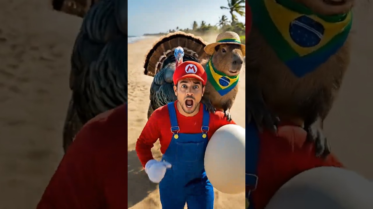 Capivara e o peru branco gigante 😂🦃