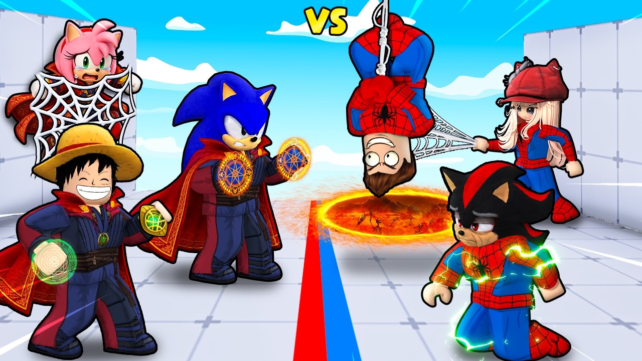 RIVALS DR STRANGE VS SPIDERMAN CHALLENGE IN ROBLOX !!