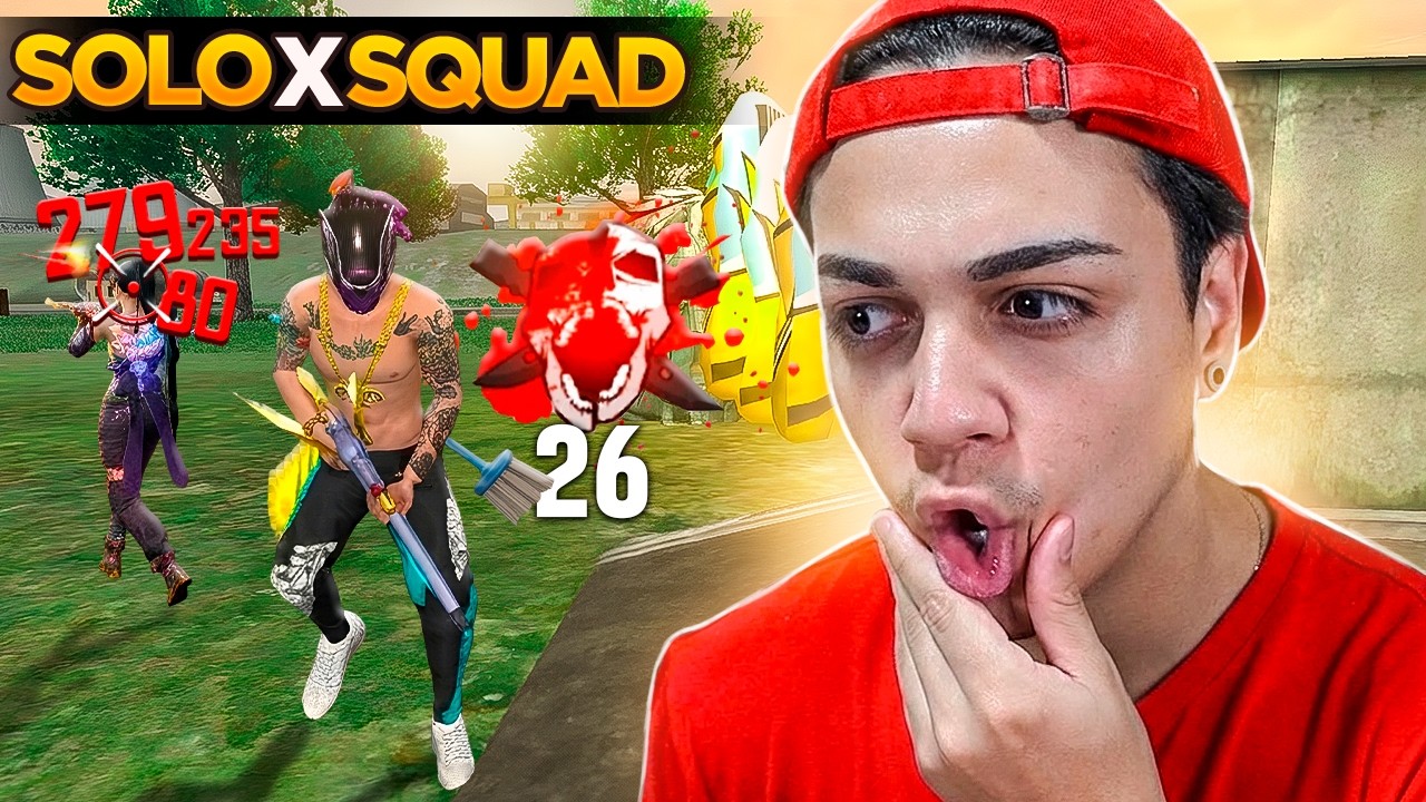 26 ABATES SOLO VS SQUAD 90% HS COM AS ARMAS DE UM TIRO MAIS DIFÍCEIS DO FREE FIRE