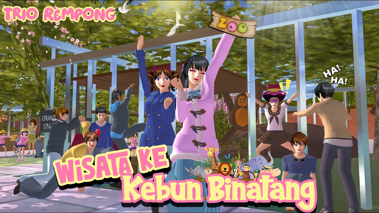 WISATA KE KEBUN BINATANG || TRIO REMPONG || SAKURA SCHOOL SIMULATOR