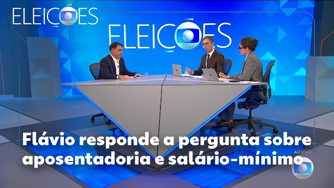 Eleições 2026 - Flávio Bolsonaro responde a pergunta sobre salário-mínimo e aposentadoria