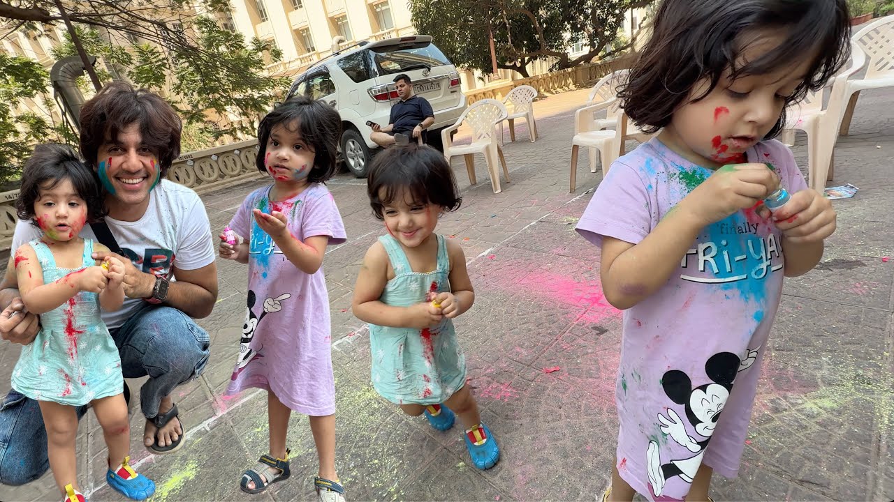 THEY PLAYED THEIR FIRST PROPER HOLI |
