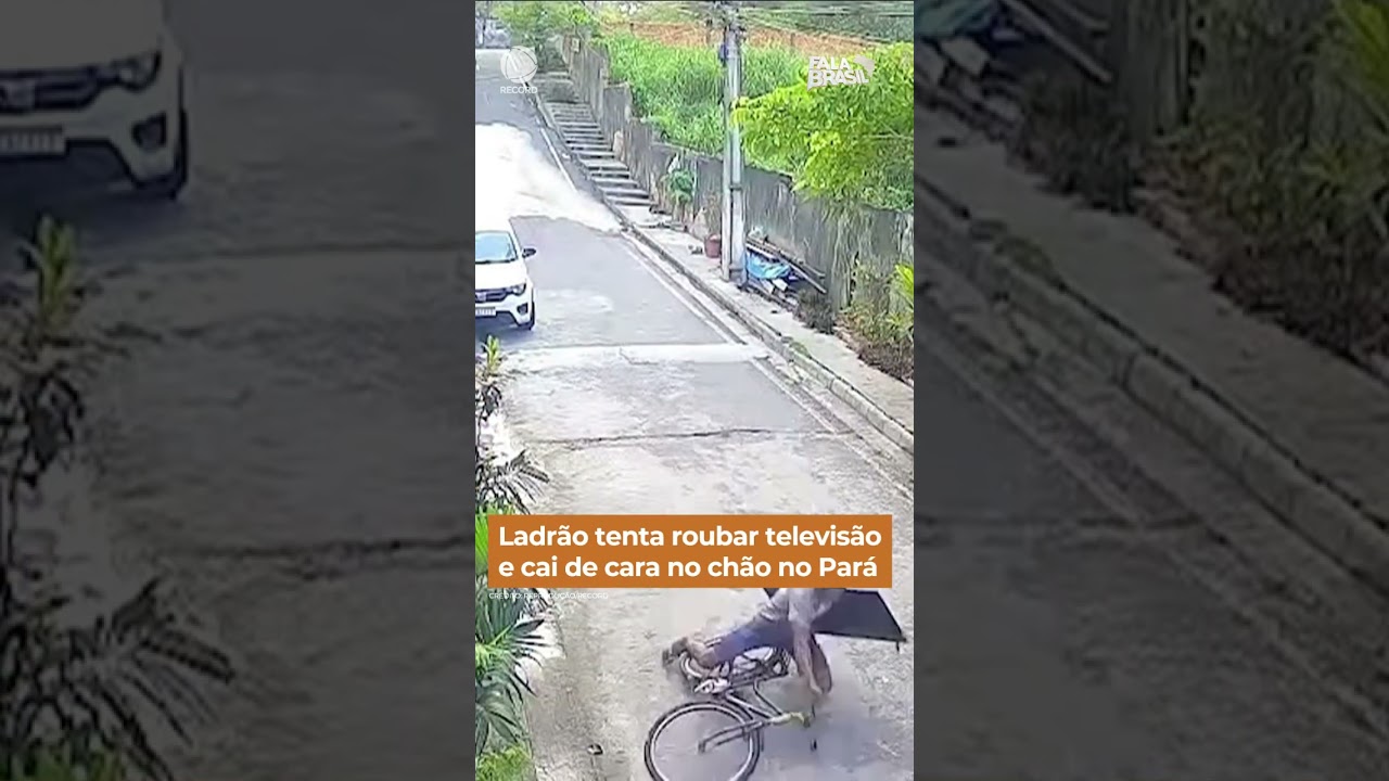Ladrão tenta roubar televisão e cai de cara no chão no Pará #FalaBrasil #Shorts