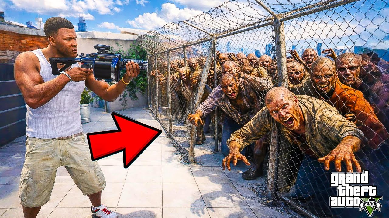 FRANKLIN HOUSE UNDER ZOMBIE ATTACK | GTA 5 Zombie Outbreak in Los Santos Telugu | Dhanu Dino