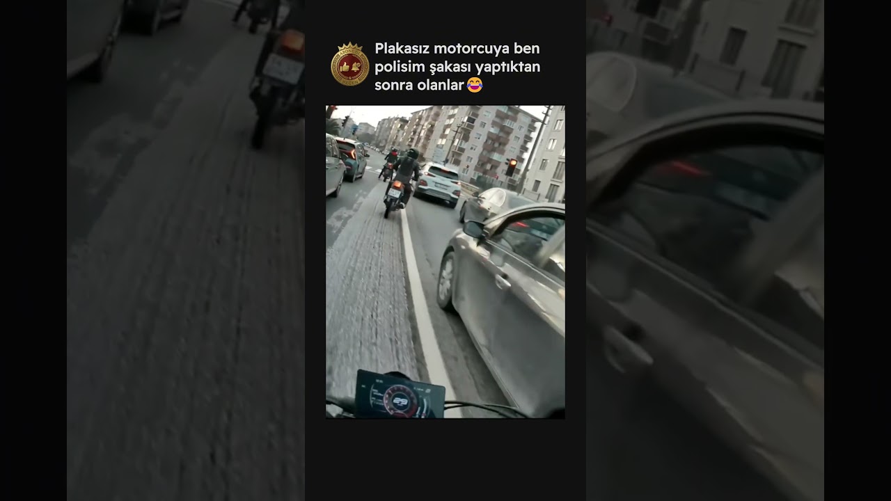 Plakasız Motorcuya Ben Polisim Şakası Yaptıktan Sonra Olanlar😂