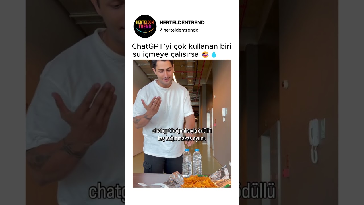 ChatGPT’yi çok kullanan biri su içmeye çalışırsa 😂💧