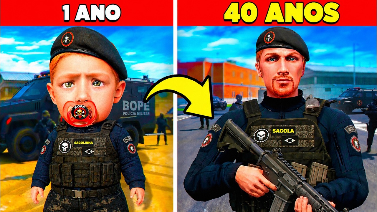 Passei de CRIANÇA POLICIAL até ADULTO no GTA 5 RP!