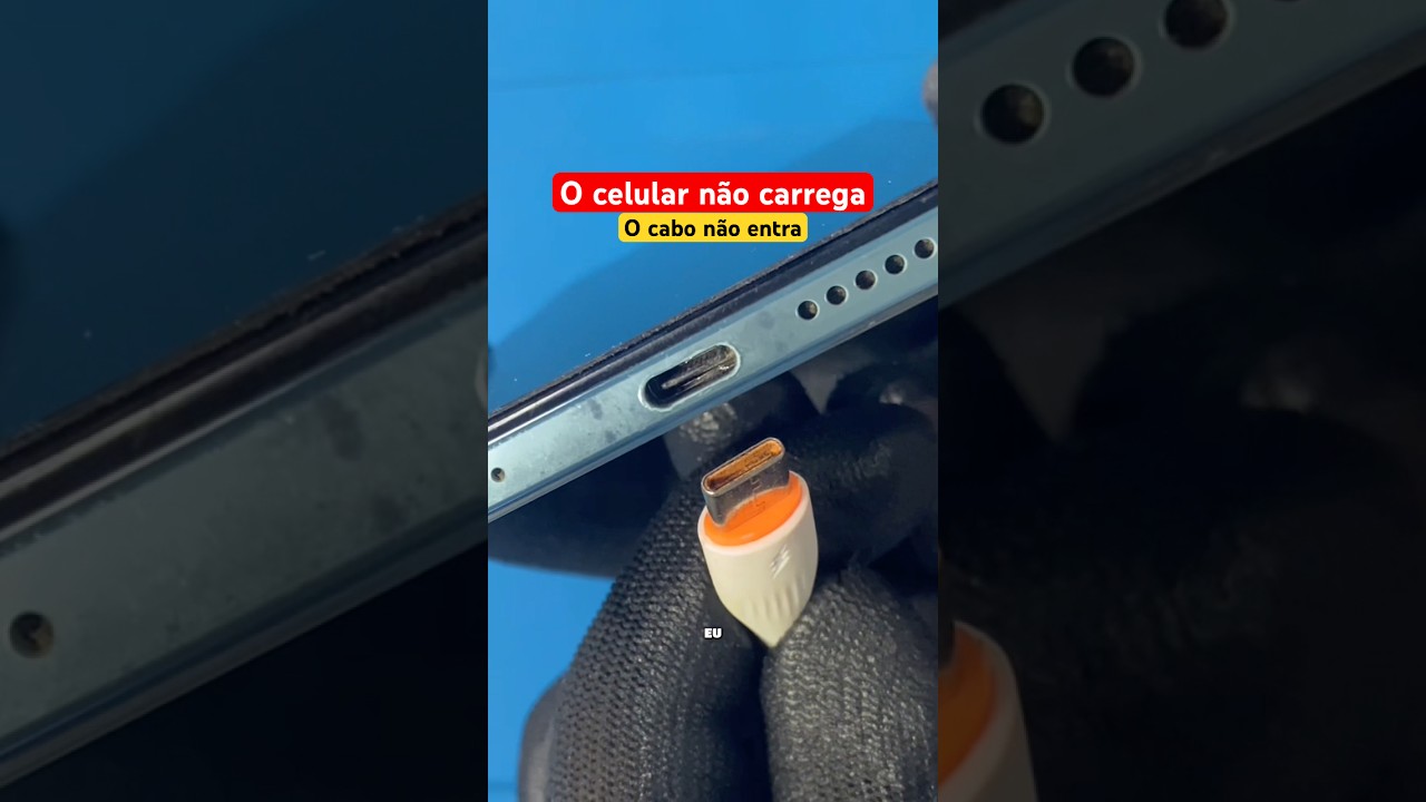 O CABO DO CARREGADOR NÃO ENTRA #assistenciatecnica  #conserto #celular #eletronica #tecnologia