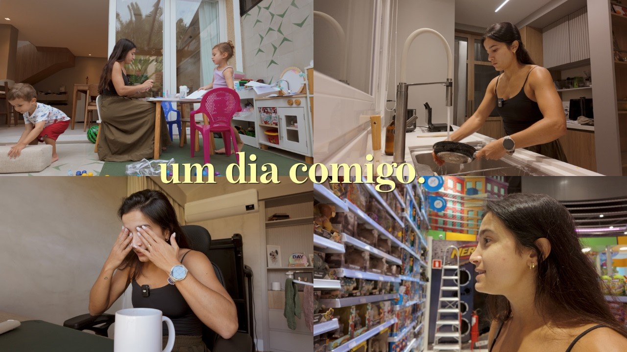 nossa manhã, comprando presentes, terapia, organizando a casa e jantar depois que os filhos dormem