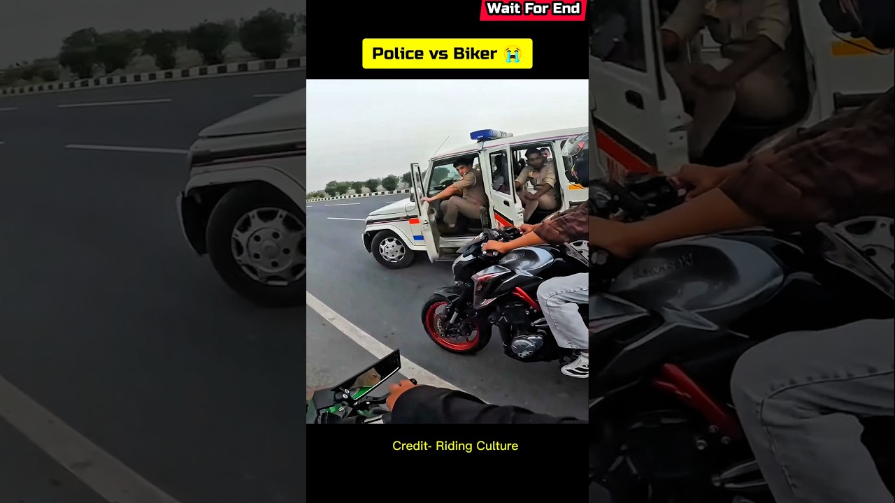 POLICE VS BIKER 😱 Motovlogs #ytshorts #motovlog #bikers
