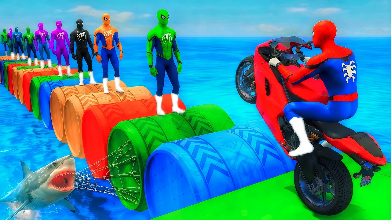 الرجل العنكبوت انقاذ باتمان Spider-Man Rescue batman vs iron man vs venom funny Game GTA 5 superhero