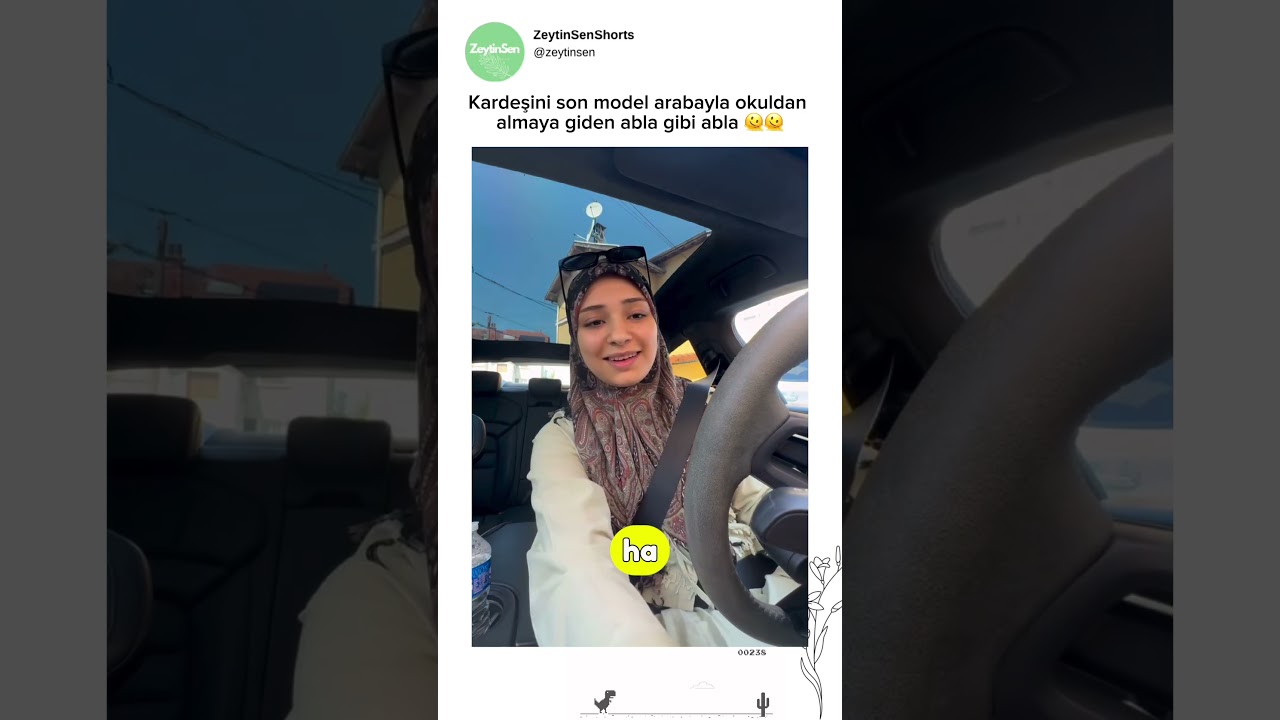 Porsche ile kardeşini okuldan alan abla