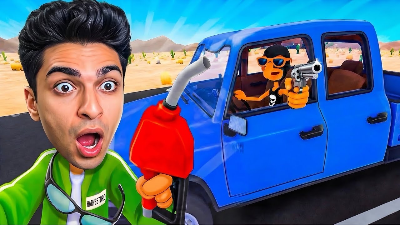 اشتغلت في بنزينه وجه حرامي هددني بسلاحه وسرقت منه السلاح 😱 | gas n cars vr