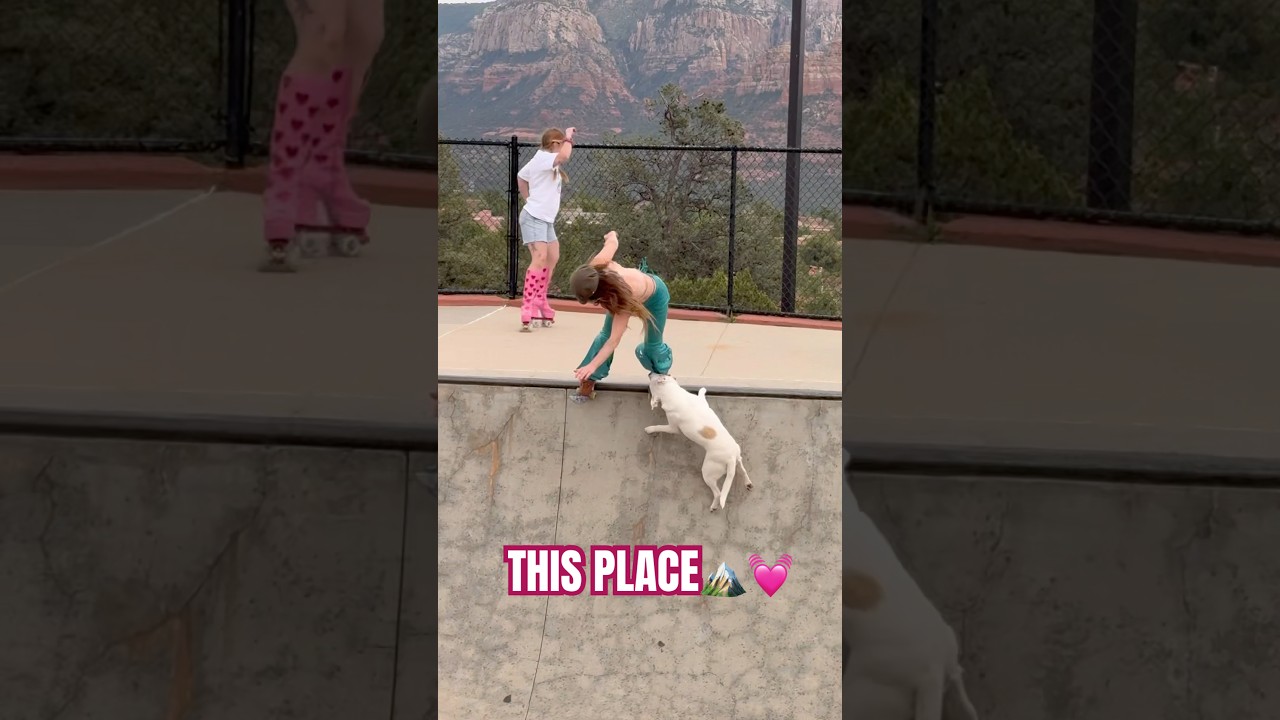 Lilo was on MY TAIL ! 😅❣️ #rollerskating #skatepark #dog #skating #skate