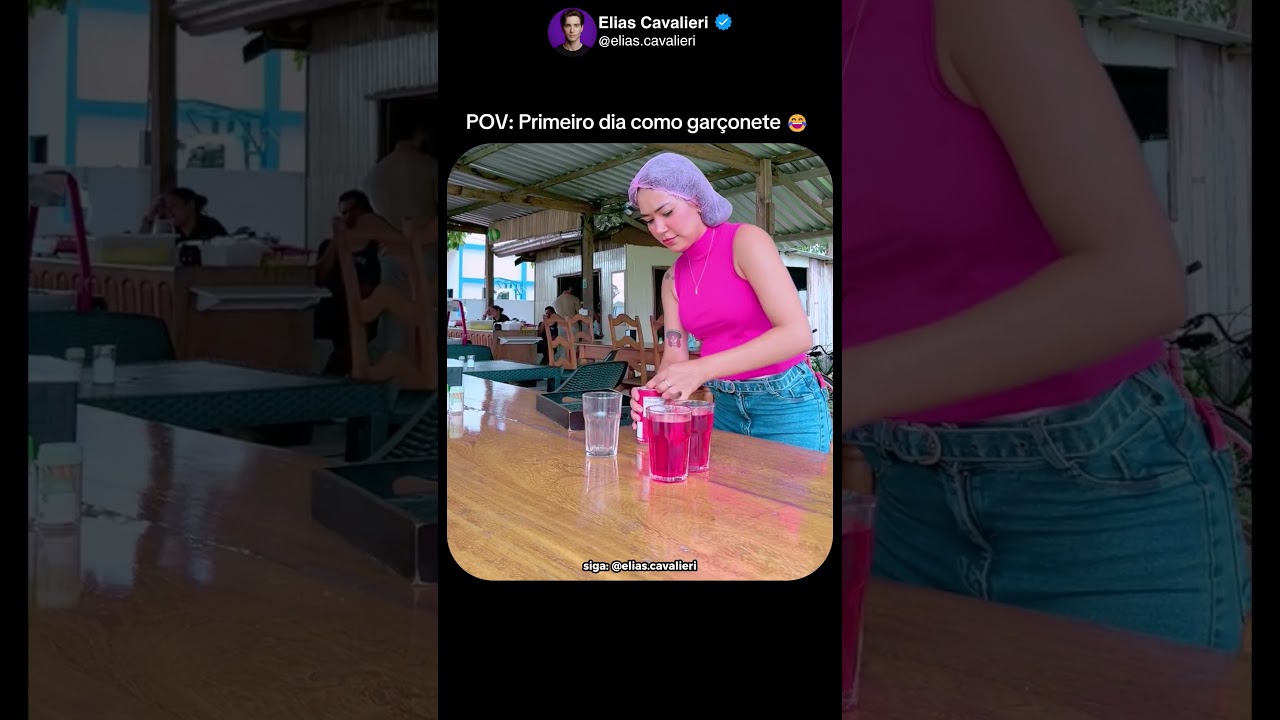 Primeiro dia de garçonete 😂