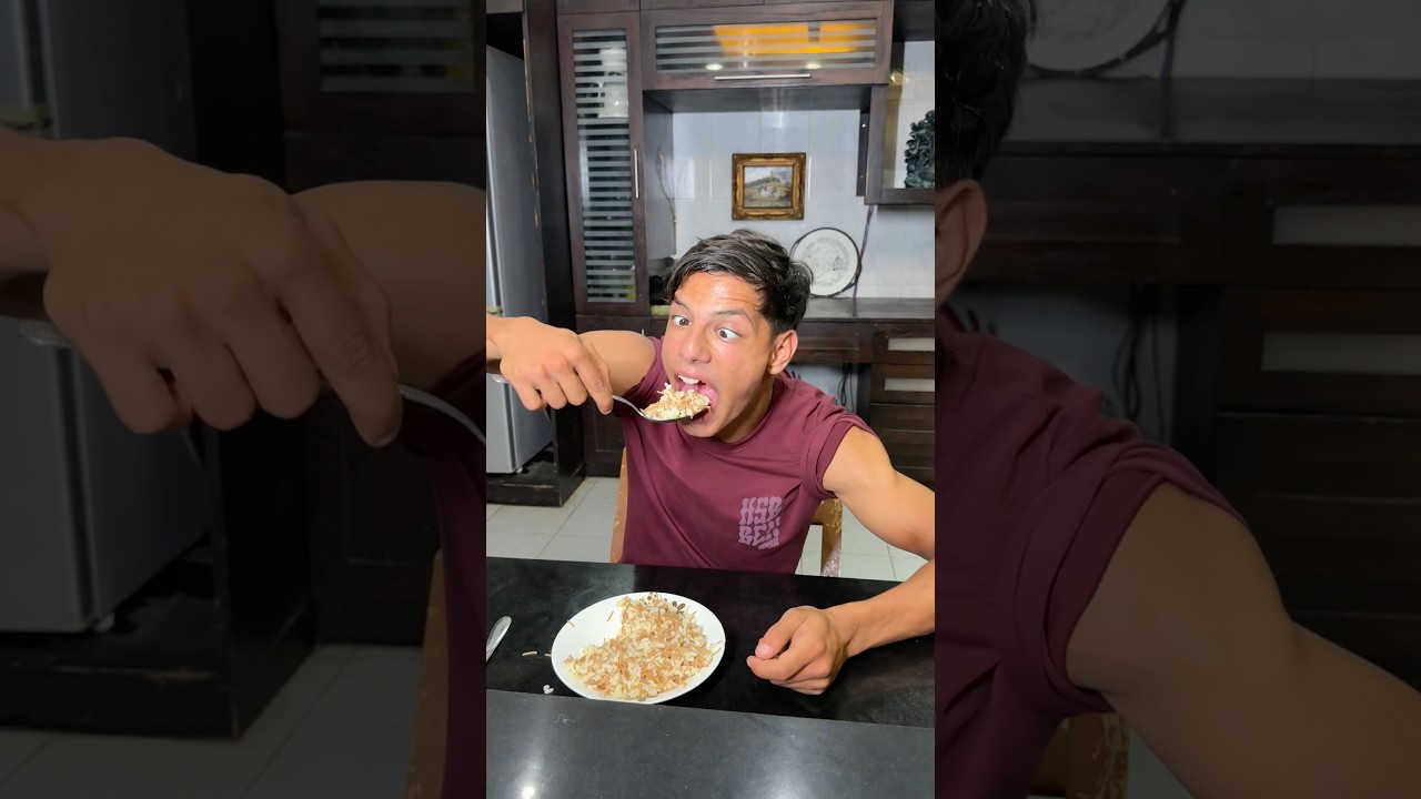 ابن اختي بحياتو مو شايف اكل:🤣