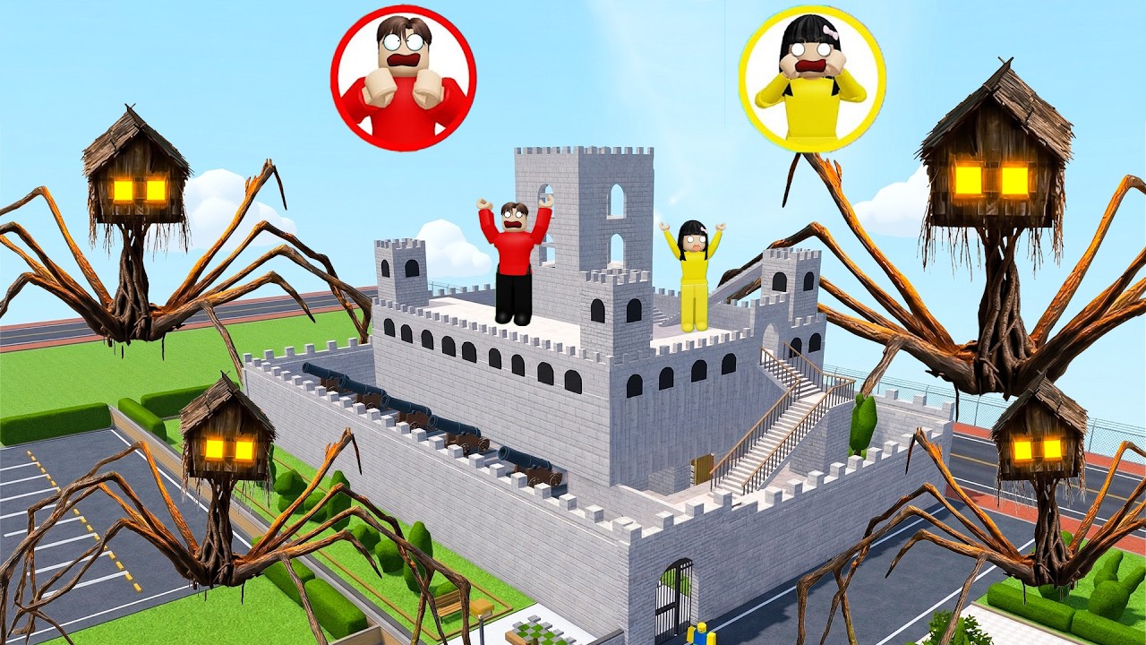 Yuta Mio Dan Baby Celine Buat Benteng Aman Dari Monster House Head | ROBLOX