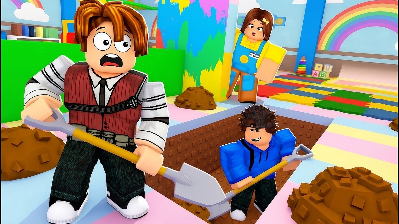ESTOU PRESO NA CRECHE e PRECISO CAVAR PARA ESCAPAR (Roblox Dig to Escape the Daycare)
