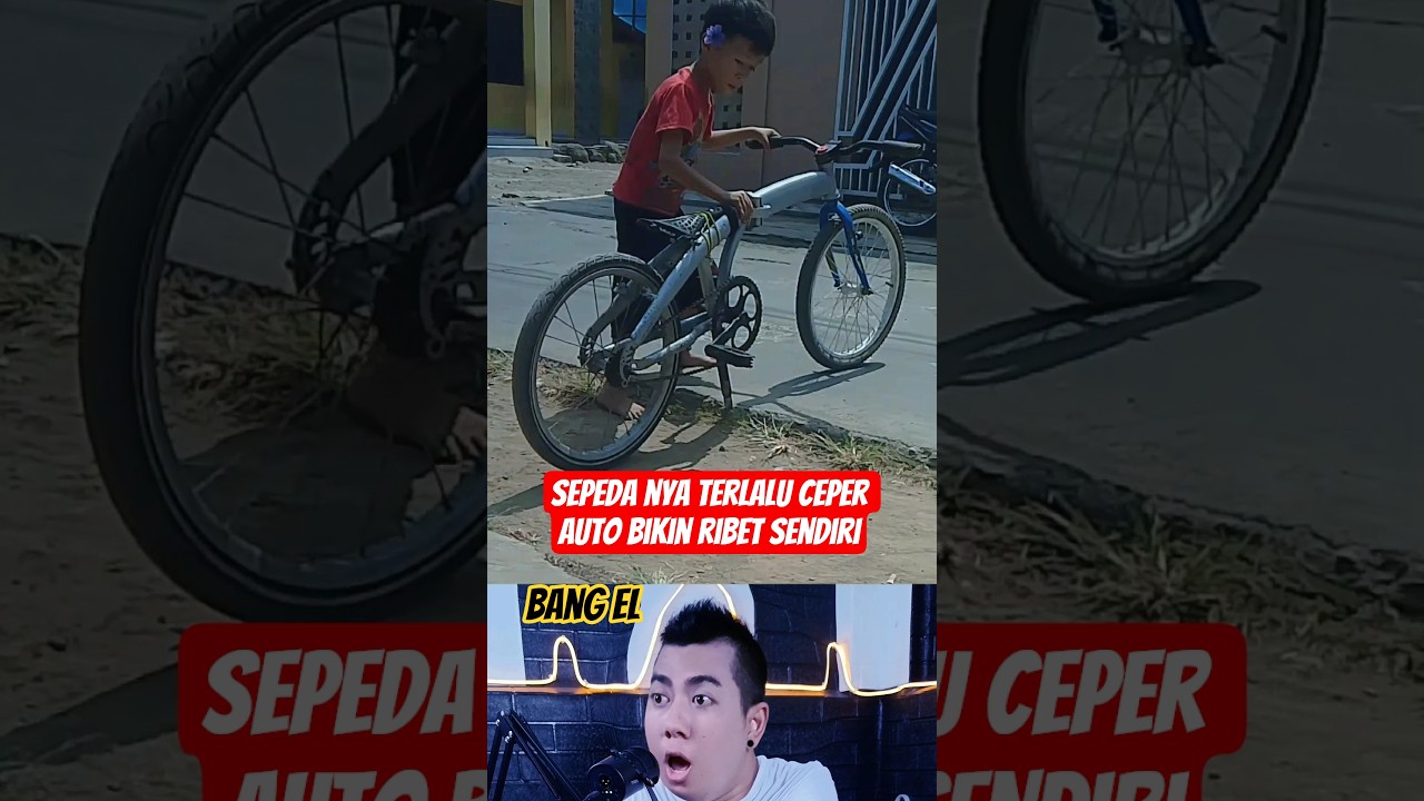 Gokil sepeda bocil ceper banget sampai gasruk aspal #shorts #reactionvideo #react #eldanboy