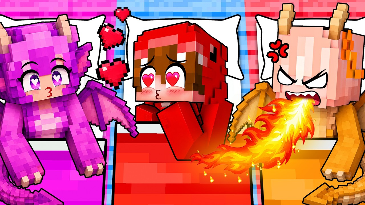 Atrapado en UNA PIJAMADA de CHICAS DRAGÓN en Minecraft!