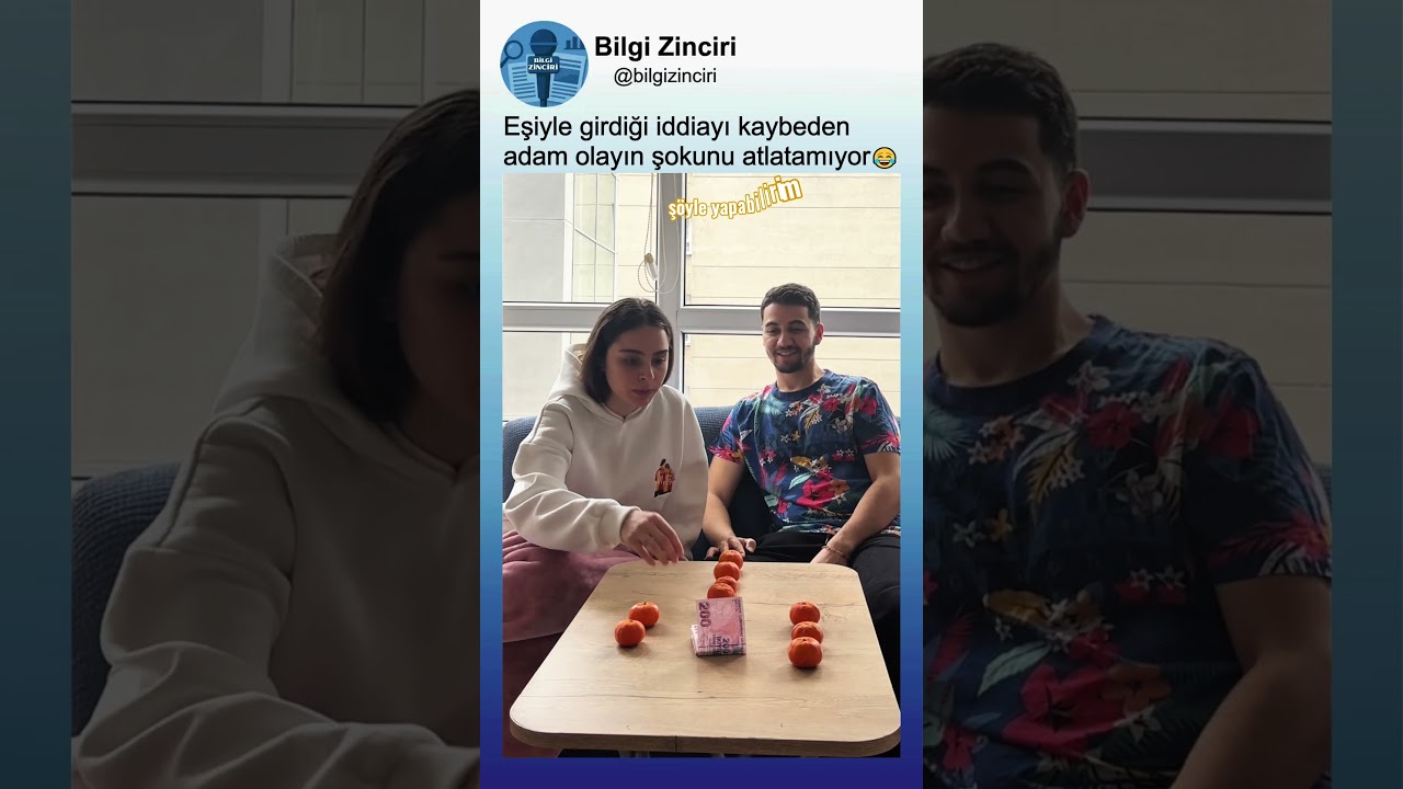 Eşinin zekasını hafife alan adam, iddiayı kaybediyor😂😅