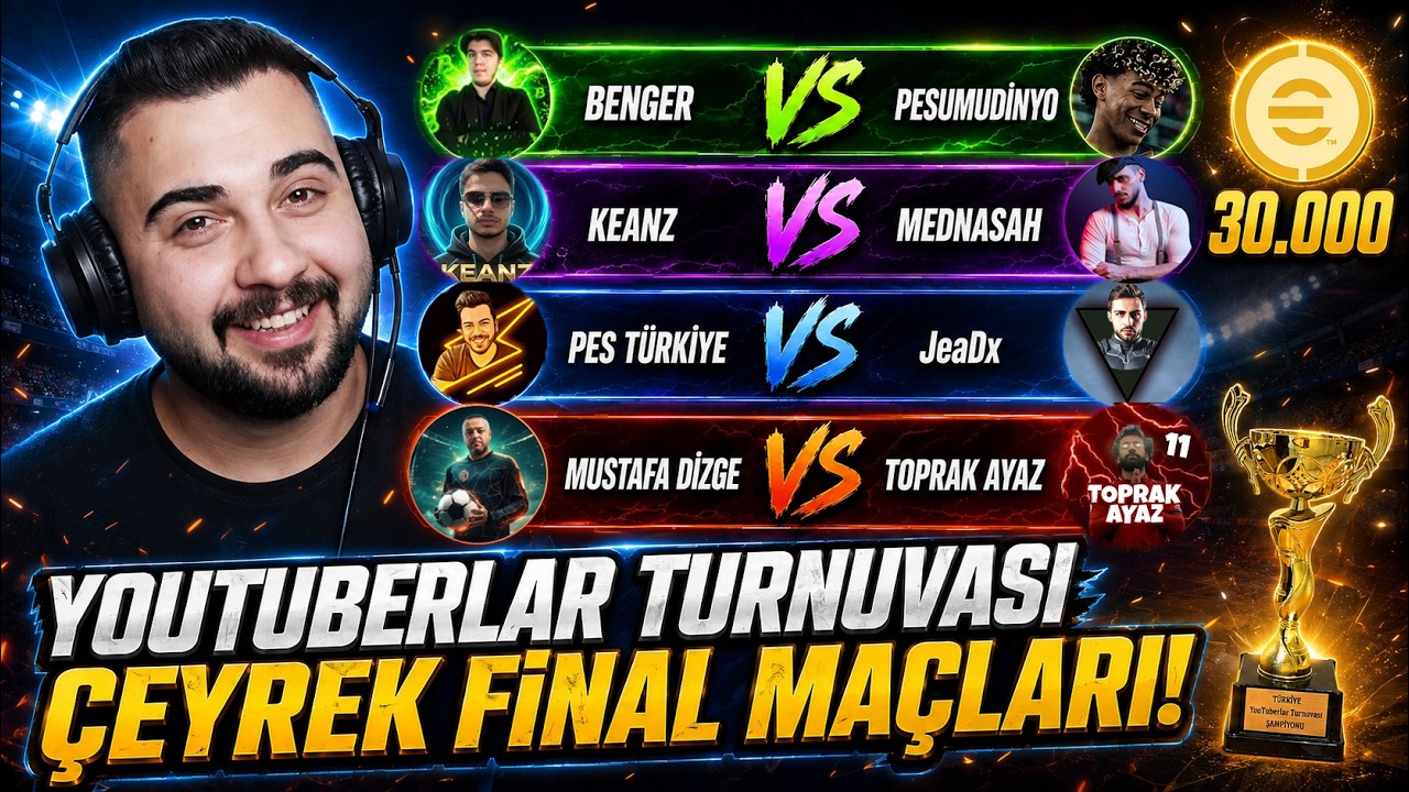 30.000 MC Ödüllü Türkiye YOUTUBERLAR Turnuvası ÇEYREK FİNAL MAÇLARI! 🔥 Kimler Üst Tura Çıkabildi?