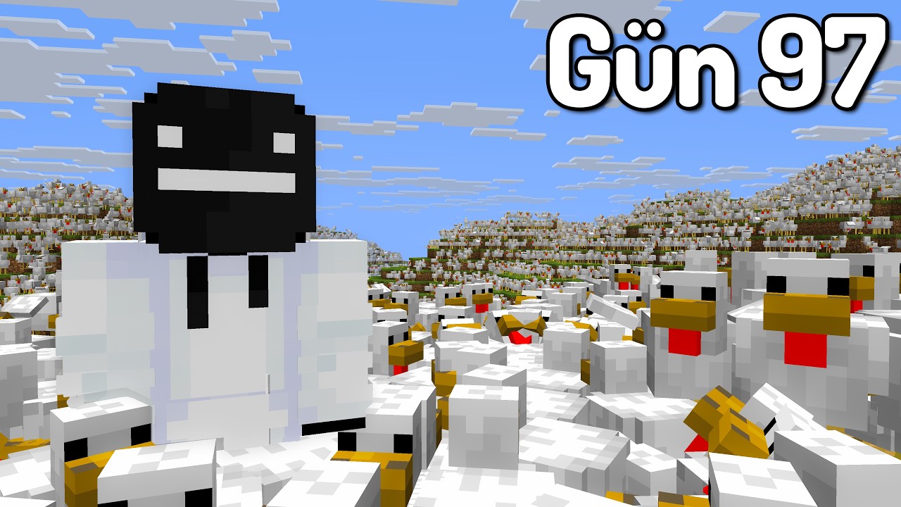 Minecraft 100 Günde 1 MİLYON Tavuk Topladım...