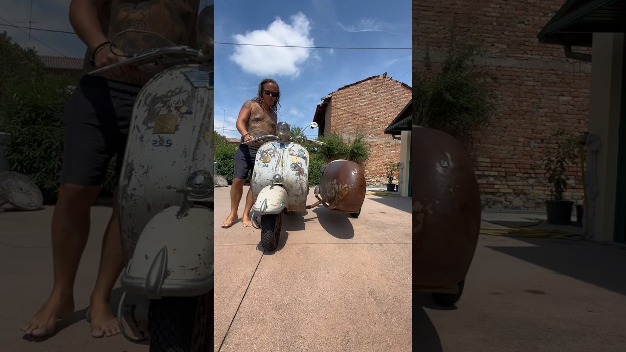 VESPA VL3 Struzzo con Sidecar ORIGINALE Piaggio ASMR #vespa #piaggio #vintage #asmr