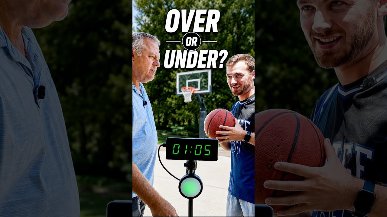 Over / under trickshot timer challenge 🤯 #basketball #trickshot #timer #professorpops #jakethejuice