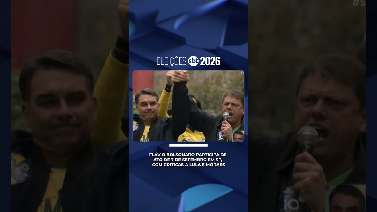 Flávio Bolsonaro participa de ato de 7 de Setembro em SP, com críticas a Lula e Moraes | #sbtnews