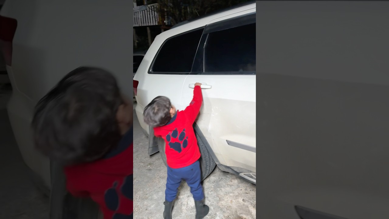 كسرتلو السيارة لبابا:😱