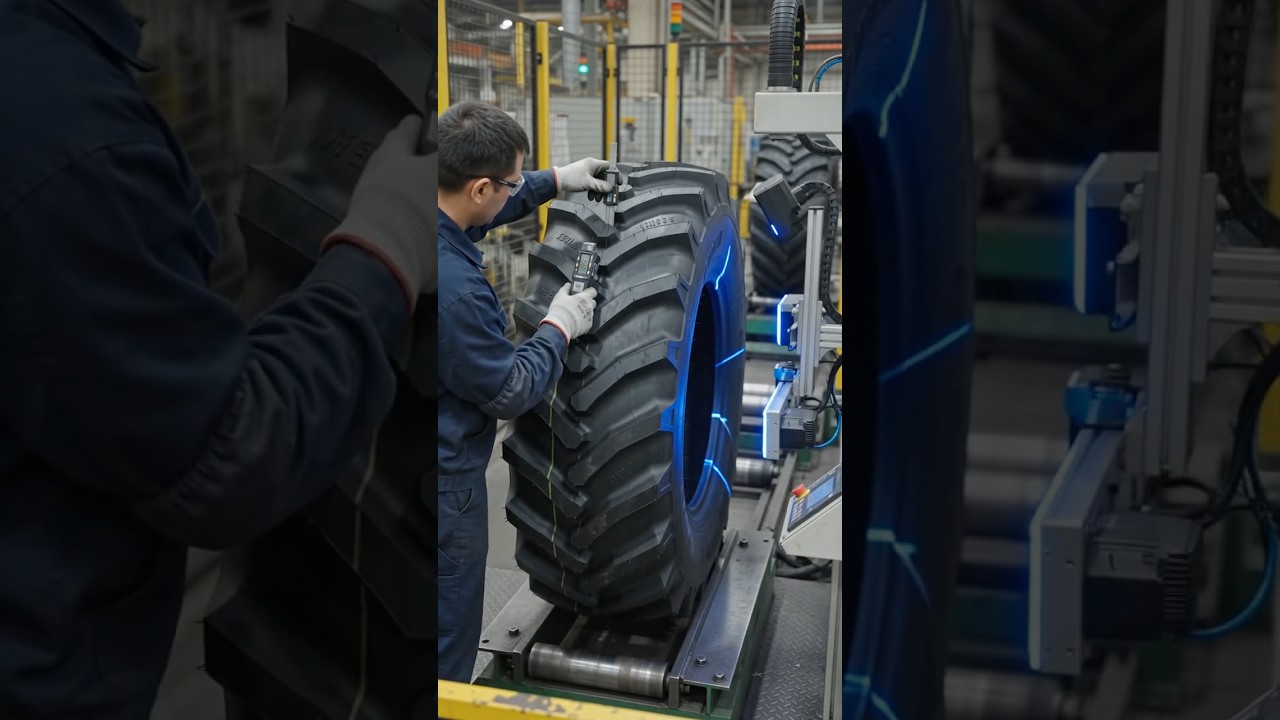 How Tractor Tyres Are Made 🚜🔥 From Raw Rubber to Heavy-Duty Tyres! #satisfying #shorts
