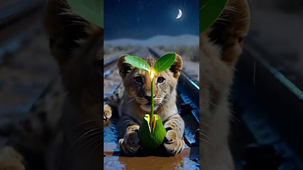 O leão sozinho no deserto